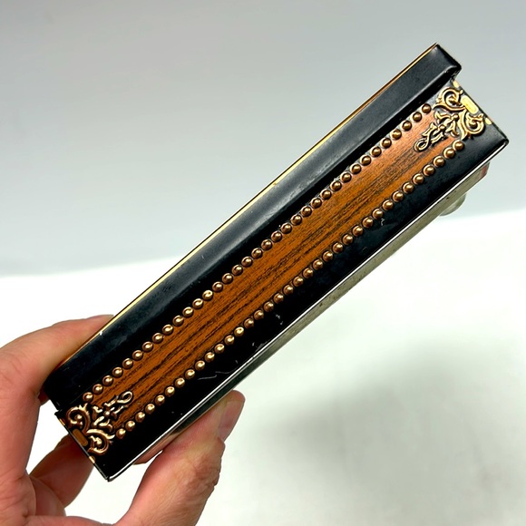 Vintage copper look  embossed ship  confectionery tin  with faux wood look - Picture 10 of 12